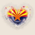 Arizona state flag on a grunge heart. United states local flags Royalty Free Stock Photo