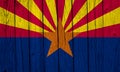 Arizona State Flag Over Wood Planks Royalty Free Stock Photo