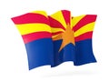 Arizona state flag waving icon close up. United states local fla Royalty Free Stock Photo