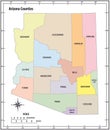 Arizona state outline administrative and political vector map in color