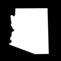 Arizona State Outline Vector Ã¢â¬\' Minimalist White on Black Design Royalty Free Stock Photo