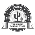 Arizona state round stamp with cactus