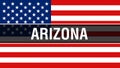 Arizona state on a USA flag background, 3D rendering. United States of America flag waving in the wind. Proud American Flag Waving Royalty Free Stock Photo