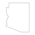 Arizona, state of USA - solid black outline map of country area. Simple flat vector illustration