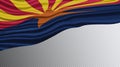 Arizona state Wavy Flag clipping path, Arizona flag Royalty Free Stock Photo