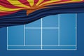 Arizona state Wavy Flag Tennis Court, Arizona flag Royalty Free Stock Photo