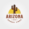 Arizona sunset logo vintage typography vector symbol illustration design Royalty Free Stock Photo