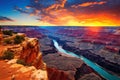 Arizona sunset over Grand Canyon National Park, USA. Travel destination, AI Generated Royalty Free Stock Photo