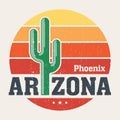 Arizona t-shirt design, print, typography, label with saguaro