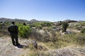 Arizona - tucson - a border patrol control the fence near Nogales