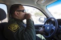 Arizona - tucson - a border patrol control the fence near Nogales