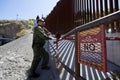 Arizona - tucson - a border patrol control the fence near Nogales