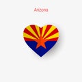 Arizona US state heart shaped flag. Origami paper cut folded banner Royalty Free Stock Photo