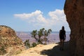 Arizona USA Grand canyon a girl stands on a plateau of the Rocky Royalty Free Stock Photo