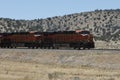 Locomtives BNSF 6912 and BNSF 6215. Train model GE ES44C4. Arizona, USA, June 13, 2014. Royalty Free Stock Photo