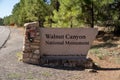 Sign for the Walnut Canyon National Monument, an International Dark Sky Park