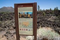 Trailhead sign for the A`a trail in Sunset Crater Volcano National Monument