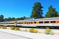 Arizona, USA, September 17, 2018: Grand Canyon Railway with a train at the national park station. Royalty Free Stock Photo