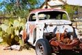 Arizona, USA, September 5, 2018: Vintage route 66 with an old car.