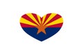 Arizona USA State flag heart shape isolated on background Royalty Free Stock Photo