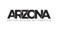 Arizona, USA typography slogan design. America logo with graphic city lettering for print and web