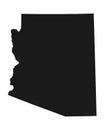 Arizona vector map silhouette. High detailed illustration. United state of America country Royalty Free Stock Photo