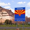 Arizona welcome sign at the state border Royalty Free Stock Photo