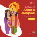Banner design of arjun and Draupadi