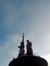 Arjuna and Shinta statues shooting at the Manahan Stadium, Solo, Central Java, Indonesia