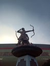 Arjuna and Shinta statues shooting at the Manahan Stadium, Solo, Central Java, Indonesia