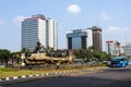 Arjuna Wijaya chariot statue in Jakarta Royalty Free Stock Photo