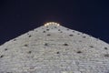 Ark Fortress exterior walls in Bukhara, Uzbekistan. View from bottom. Night photo shoot. Royalty Free Stock Photo