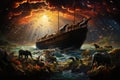 The ark of Noah. A religious concept, the gospel bible. God.