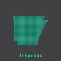 Arkansas abstract dots state map. Dotted style.