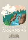 Arkansas american travel banner. Natural state Royalty Free Stock Photo