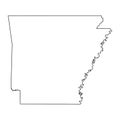 Arkansas AR State Border USA Map Outline Royalty Free Stock Photo