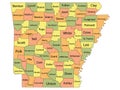 Arkansas County Map Royalty Free Stock Photo