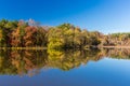 Arkansas fall landscape and lake in Petit Jean state park Royalty Free Stock Photo