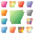 Arkansas geometric polygonal, mosaic style us.