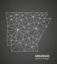 Arkansas contour black polygonal vector triangle perspective map Royalty Free Stock Photo
