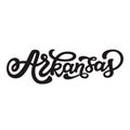 Arkansas. Hand drawn lettering text Royalty Free Stock Photo