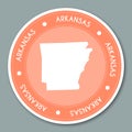 Arkansas label flat sticker design.