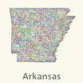 Arkansas line art map Royalty Free Stock Photo