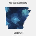 Arkansas map in geometric polygonal,mosaic style.