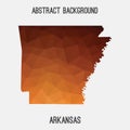 Arkansas map in geometric polygonal,mosaic style.