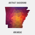 Arkansas map in geometric polygonal,mosaic style.