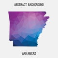 Arkansas map in geometric polygonal,mosaic style.