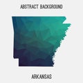 Arkansas map in geometric polygonal,mosaic style.