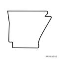 Arkansas Map Outline Vector Design Template. Editable Stroke