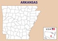 Arkansas Map. Political map of Arkansas in Outline